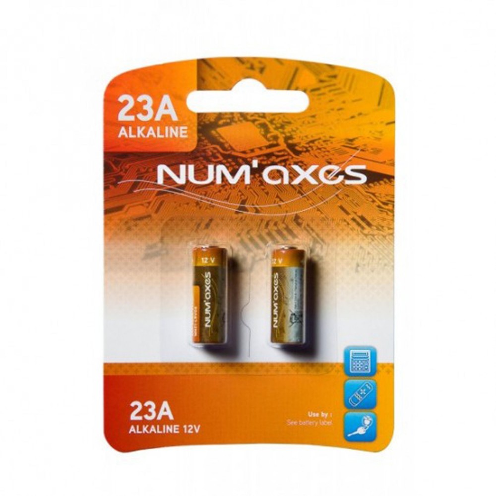 NUM'AXES - Blister 2 piles 23A alcalines 12 V 