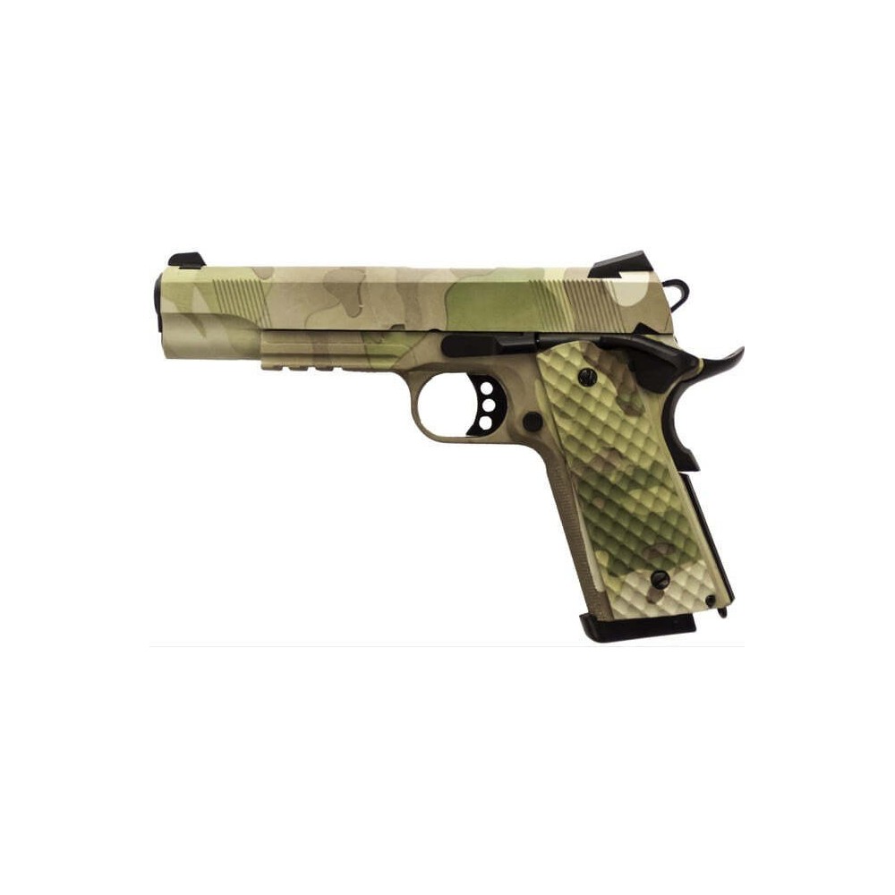 Réplique GBB 1911 MEU Rail Raven full metal gaz Camo 1,0J Pistolet 