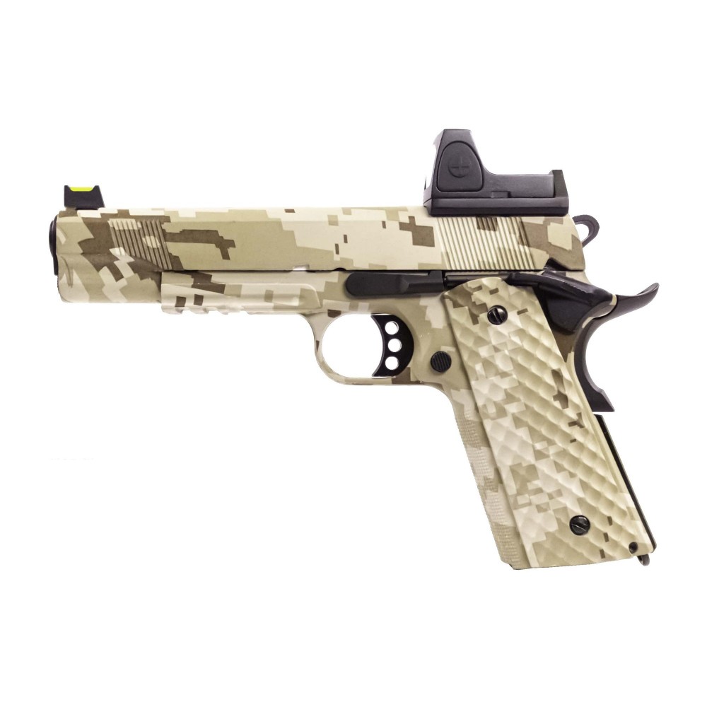 Réplique GBB 1911 MEU Raven gaz Digital dessert 1,0J + point rouge BDS RAVEN MEU RAILED DIGI DESERT+BDS 