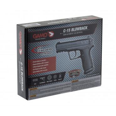 Pistolet CO2 C-15 BLOWBACK - Calibre 4,5